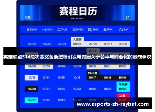 英雄联盟S14总决赛奖金池激增引发电竞圈关于公平与商业化的激烈争议